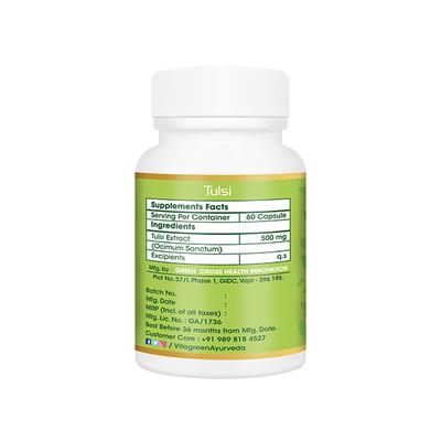 VitaGreen Tulsi Capsules 60's - Herbal Dietary Supplement