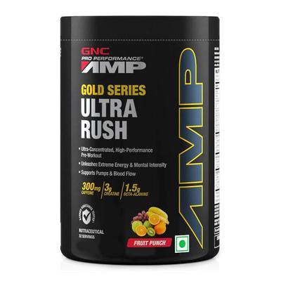 GNC Pro Performance AMP Gold Series Ultra Rush Powder - Fruit Punch 450 gm - Workout Essentials