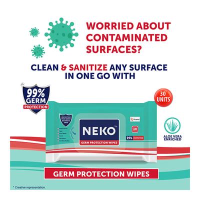 Neko Germ Protection Wipes 30's - Hand Sanitizer