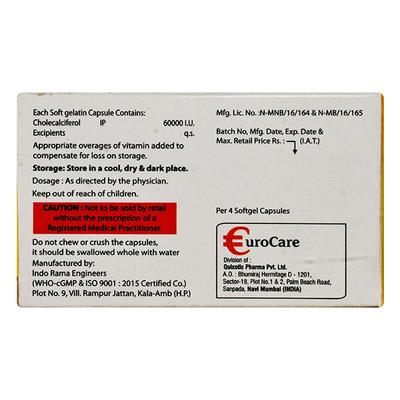 CALCARE D3 Softgel Capsule 4's - Supplements-Vit