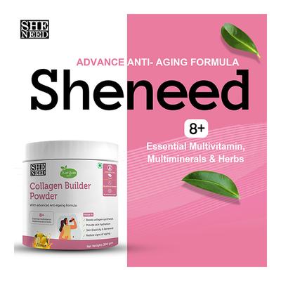She Need Plant Based Collagen Builder Powder - Lemon Flavour 300 gm - Hair & Skin