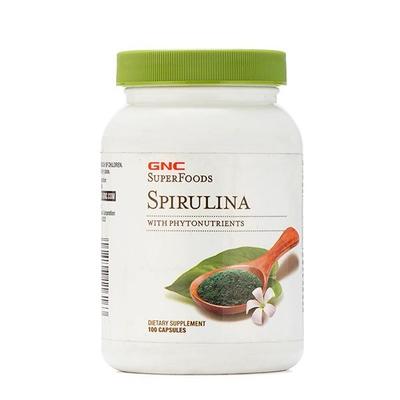 GNC Spirulina Capsules 100's - Herbal Dietary Supplement