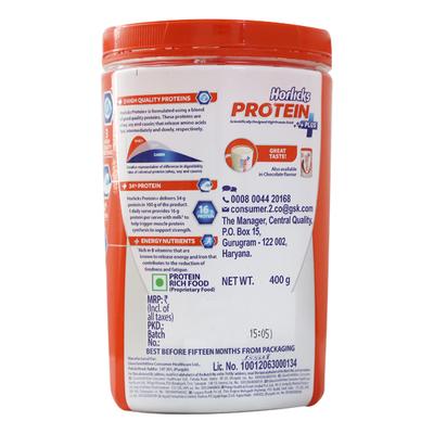 Horlicks Protein Plus Powder - Vanilla Flavour 400 gm (Pet Jar) - Protein Drink