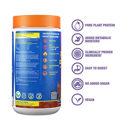 Fast&Up Plant Protein Weight Management Powder - Creamy Chocolate 450 gm - Weight Gain