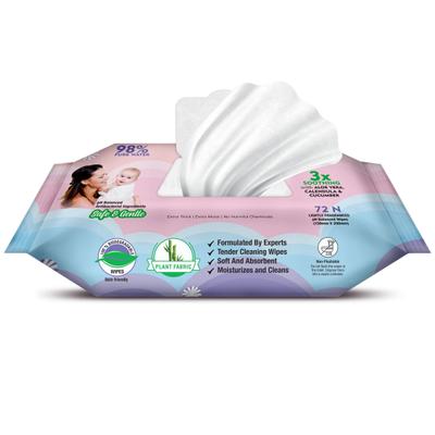 Mom & World Baby Wipes - Aloe vera Calendula & Cucumber 72's - Diapers & Wipes