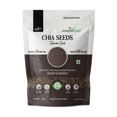 Nourishvitals Chia Roasted Seeds 200 gm - Nutritional Bars