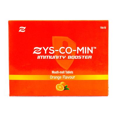 Zys-Co-Min Immunity Booster Liquid 100 ml + Tablet (10 x 10's) Combo Pack - Orange Flavour - Vitamin C