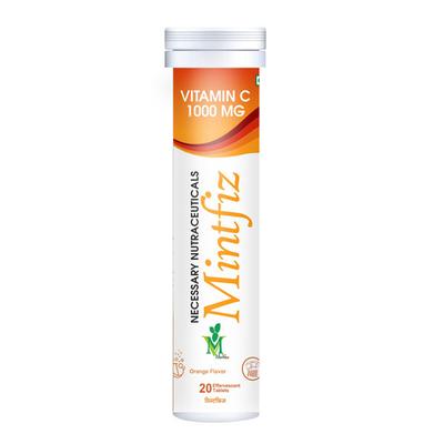Mint Veda Mintfiz Vitamin C 1000 mg Effervescent Tablet - Orange Flavour 20's - Multi-Vitamins