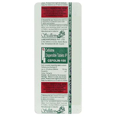 CEFOLIN 100 Tablet 10's - Bacterial Infections-Cep