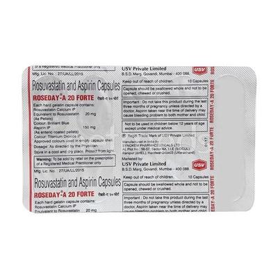 Roseday A Forte 20mg Capsule 10'S - High Cholesterol-Dys