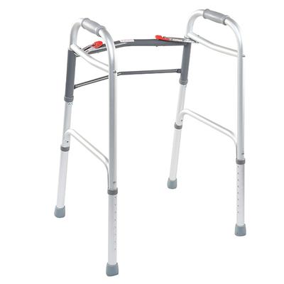Entros Button Folding Walker - Silver (SC4001) - Wheelchairs & Walking Sticks