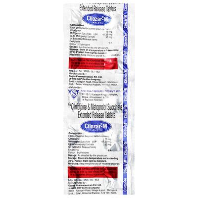 CILOZAR M 50 Tablet 10's - Hypertension-Cal