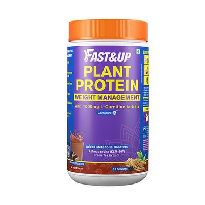 Fast&Up Plant Protein Weight Management Powder - Creamy Chocolate 450 gm - Weight Gain