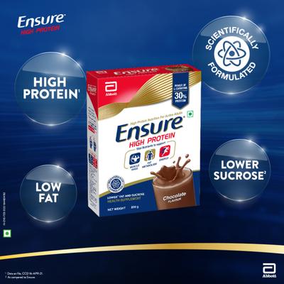 Ensure High Protein Nutrition Powder - Chocolate Flavour 200 gm (Refill Pack) - Nutritional Supplement