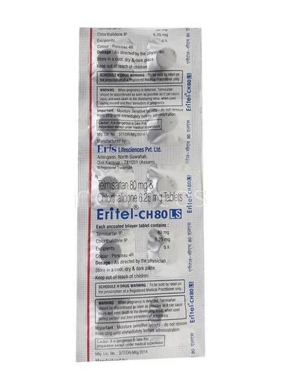 Eritel CH LS 80mg Tablet 10'S - Hypertension-Ang