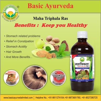 Basic Ayurveda Maha Triphala Ras - Aloevera & Mint 500 ml - Ayurvedic Juices