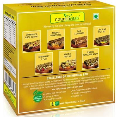 NourishVitals Granola Snack Bar - Pumpkin Sunflower & Flax Mix (5 Bars) 250 gm - Nutritional Bars