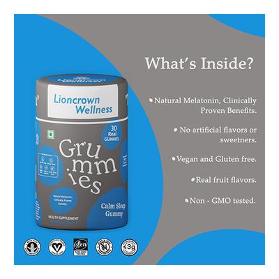 Lioncrown Wellness Grummies Calm Sleep Gummy - Strawberry 30's - Multi-Vitamins