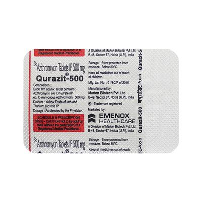 Qurazit 500mg Tablet 3'S - Bacterial Infections-Mac