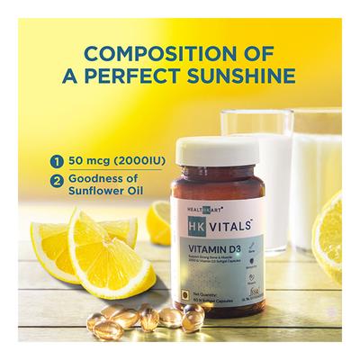 HealthKart HK Vitals Vitamin D3 Softgel Capsule 60's - Multi-Vitamins
