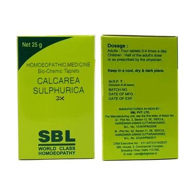 SBL Calcarea Sulphurica 3X Tablet 25 gm - Bio-Chemic