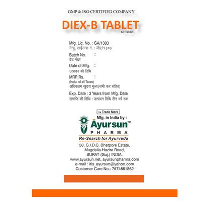 Ayursun Diex-B Tablet 60's - Digestive Care