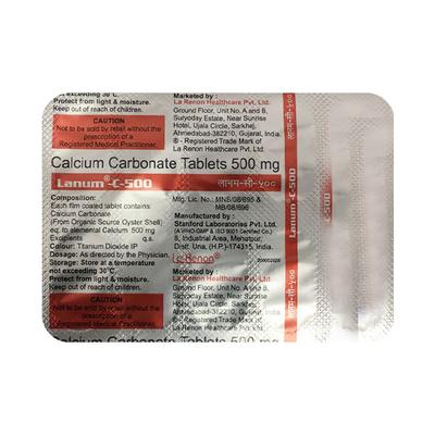 Lanum C 500mg Tablet 10'S - Supplements-Cal