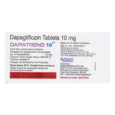 DAPATREND 10 Tablet 14's - Diabetes-Ant