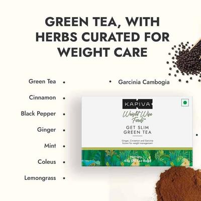 Kapiva Weight Wise Foods Get Slim Green Tea Bag 30's - Weight Loss