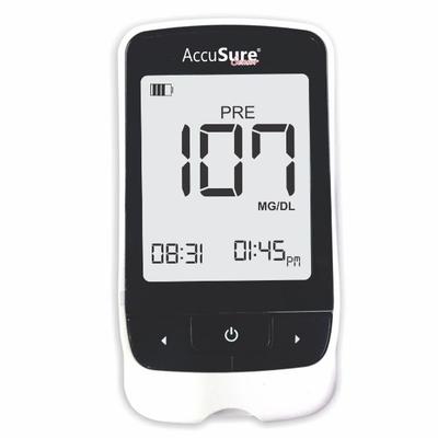 AccuSure Sensor Gluco Meter with 25 Strips - Blood Glucose Monitors/Strips