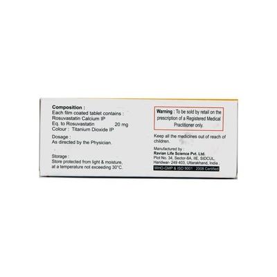Rozfirst 20mg Tablet 10'S - High Cholesterol-Dys
