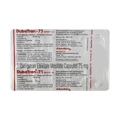 Dubatran 75mg Capsule 10'S - Blood Clot-Ant