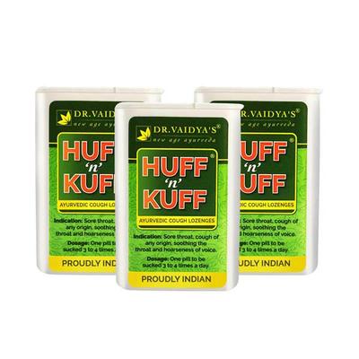 Dr. Vaidya's Huff N Kuff Lozenges (Pack of 3 x 50's) - Speciality Medicines