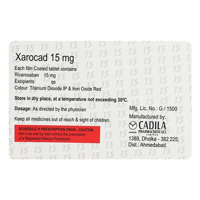 XAROCAD 15 Tablet 14's - Blood Clot-Ant