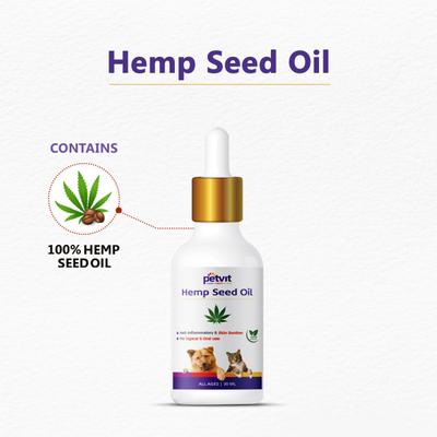Petvit Hemp Seed Oil - All Breeds of Dogs & Cats 30 ml - Pet Grooming