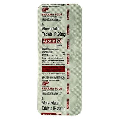 ATOTIN 20 Tablet 10's - High Cholesterol-Dys
