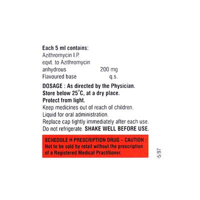 Zithrocare 200mg Readymix Suspension 15ml - Bacterial Infections-Mac