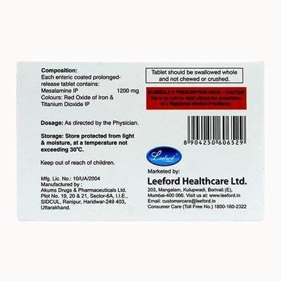 MESAZED 1200 Tablet 10's - Ulcerative Colitis/Bowel Inflammatory Disease-GIT
