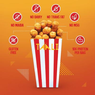 Taali Protein Puffs - Tomato Basil 60 gm - Nutritional Bars