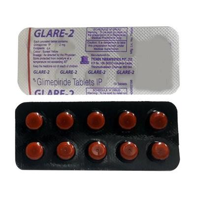 Glare 2mg Tablet 10'S - Diabetes-Ant