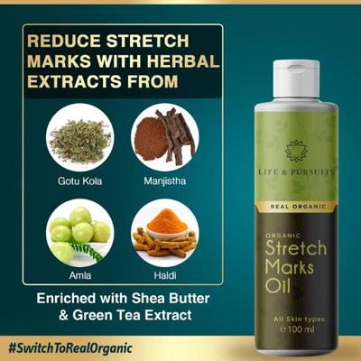 Life & Pursuits Real Organic Stretch Marks Oil 100 ml - Face Creams