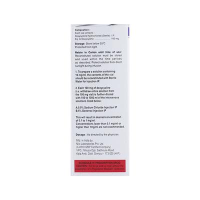 N DOX 100mg Injection 1's - Bacterial Infections-Tet