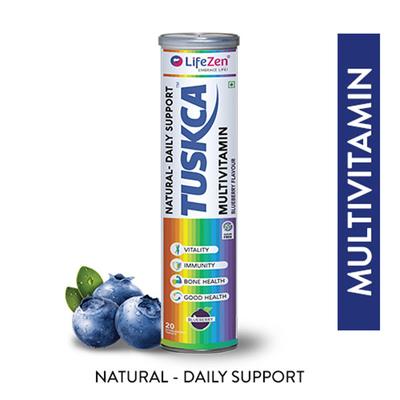 LifeZen Tuskca Multivitamin Effervescent Tablet - Blueberry 20's - Multi-Vitamins