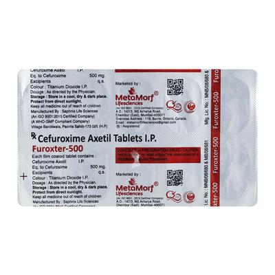 FUROXTER 500 Tablet 10's - Bacterial Infections-Cep