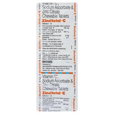 ZINCITOTAL C Chewable Tablet 10's - Supplements-Vam
