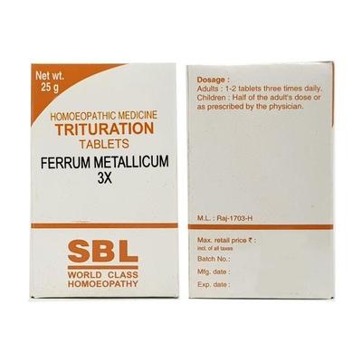 SBL Ferrum Metallicum 3X Tablet 25 gm - Triturations (Homeo Tablets)