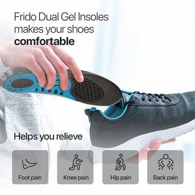 Frido Dual Gel Insoles Size 9-13 UK - Knee/Ankle/Leg/Foot Supports