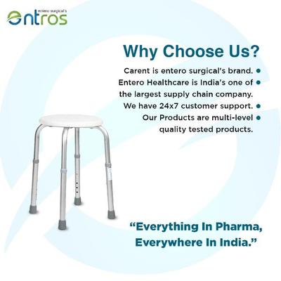 Entros Premium Aluminium Height Adjustable Shower Bathing Stool (6020A) 1's - Health Monitoring Devices