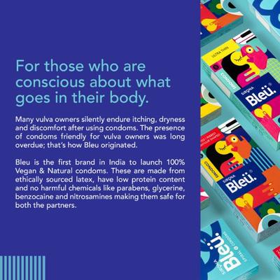 Bleu 3 in 1 High Grade Natural Latex Dotted Ribbed and Contour Shaped Condoms (Pack of 2 X 8's) - Plain/Flavoured Condoms