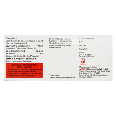 Monocef O CV DT 100mg Tablet 6'S - Bacterial Infections-Cep